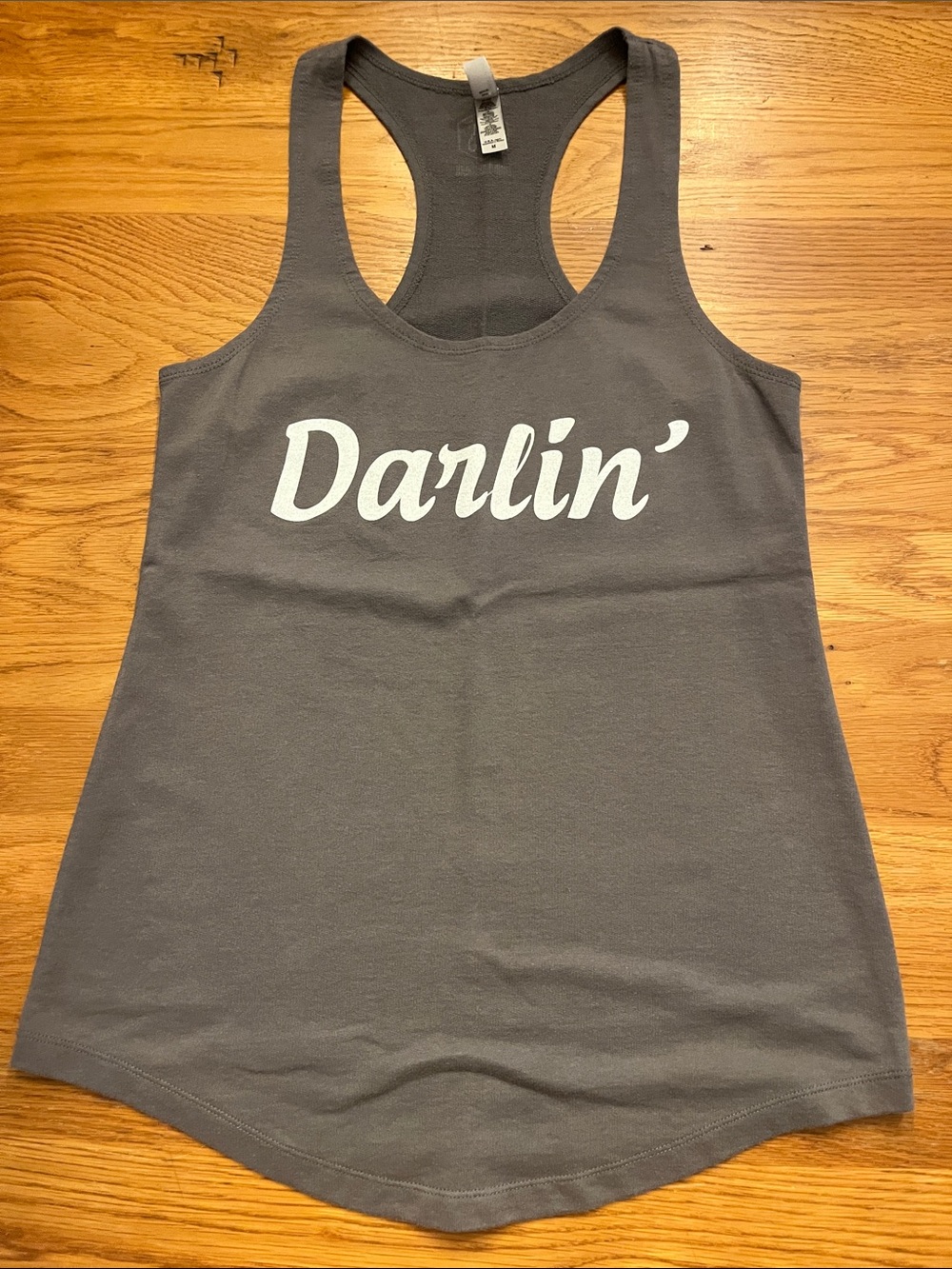 Darlin' Women's Gray Racerback Tank - Soft Scoop Neck
